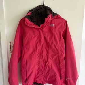 The North Face Pink Raincoat Weather-Resistant Hooded